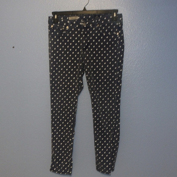 AG Adriano Goldschmied Stevie Ankle Slim Straight Polka Dot Jeans 29R. B2 - Picture 2 of 8
